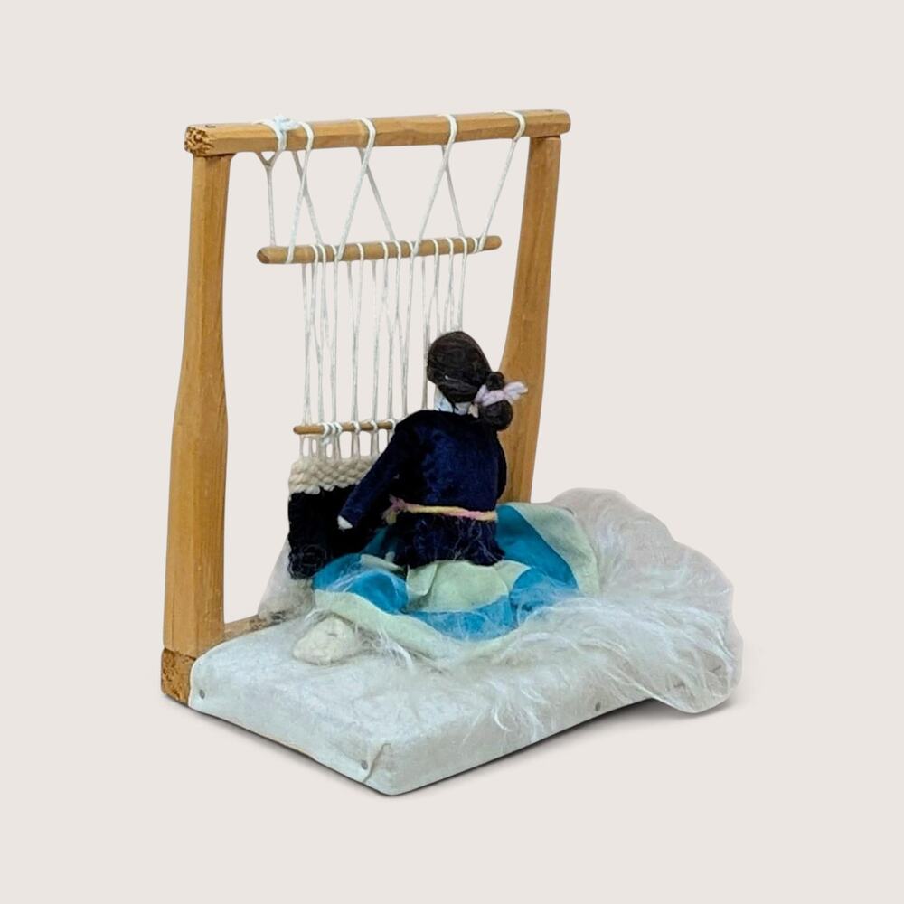 Vintage Mid Century Navajo Weaver Folk Art Loom Doll